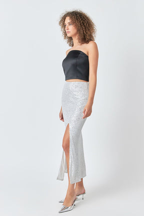 Satin Strapless Curved Bustier