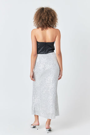 Satin Strapless Curved Bustier