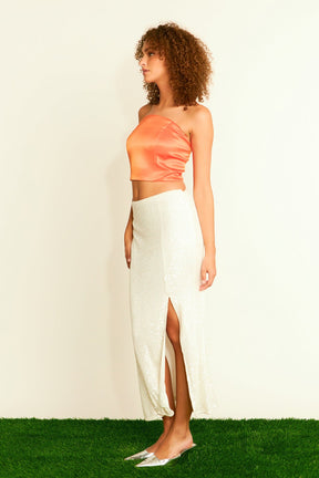 Satin Strapless Curved Bustier