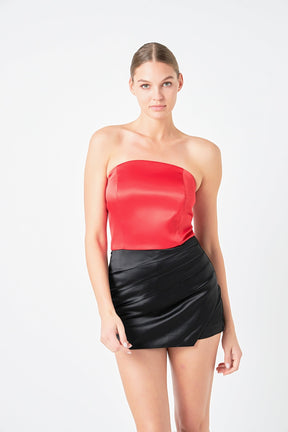 Endless Rose - Satin Strapless Curved Bustier