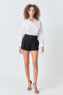 ENDLESS ROSE - Belted Mini Shorts - SHORTS available at Objectrare