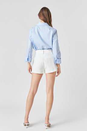 ENDLESS ROSE - Belted Mini Shorts - SHORTS available at Objectrare