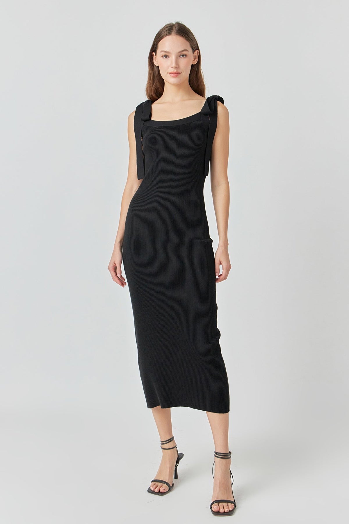 Solid Knit Midi Dress