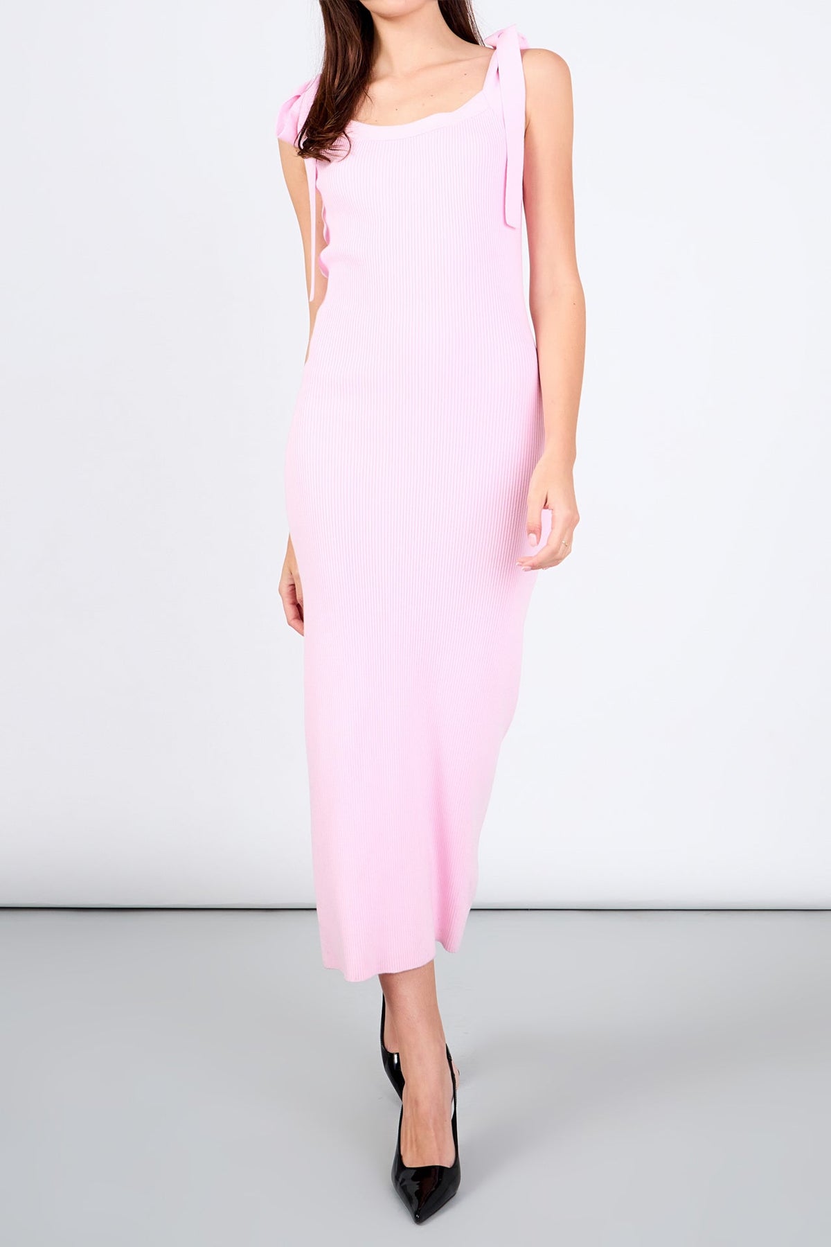 ENDLESS ROSE - Candace Solid Knit Midi Dress - DRESSES available at Objectrare