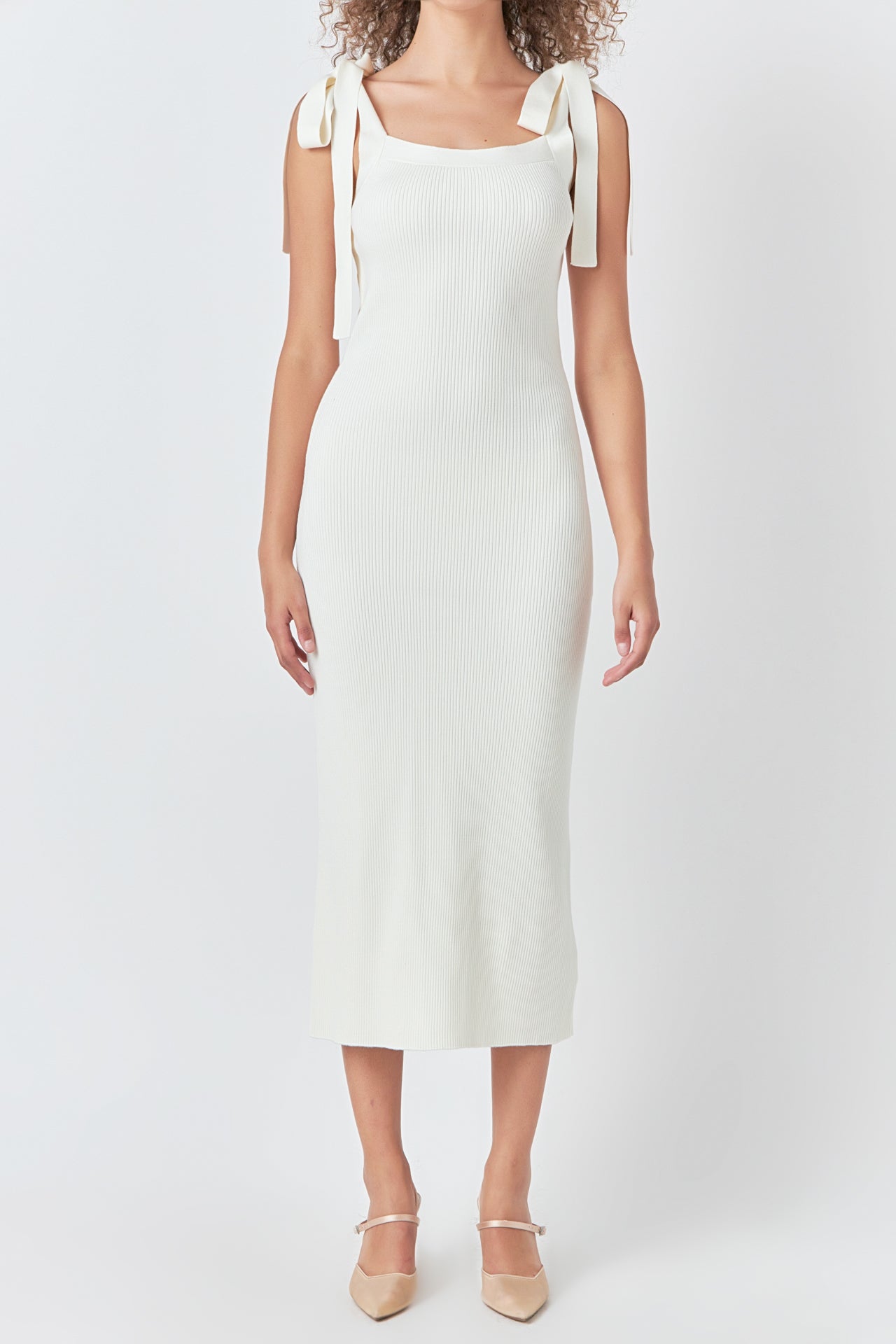 Solid Knit Midi Dress