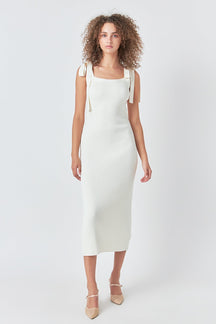 Solid Knit Midi Dress