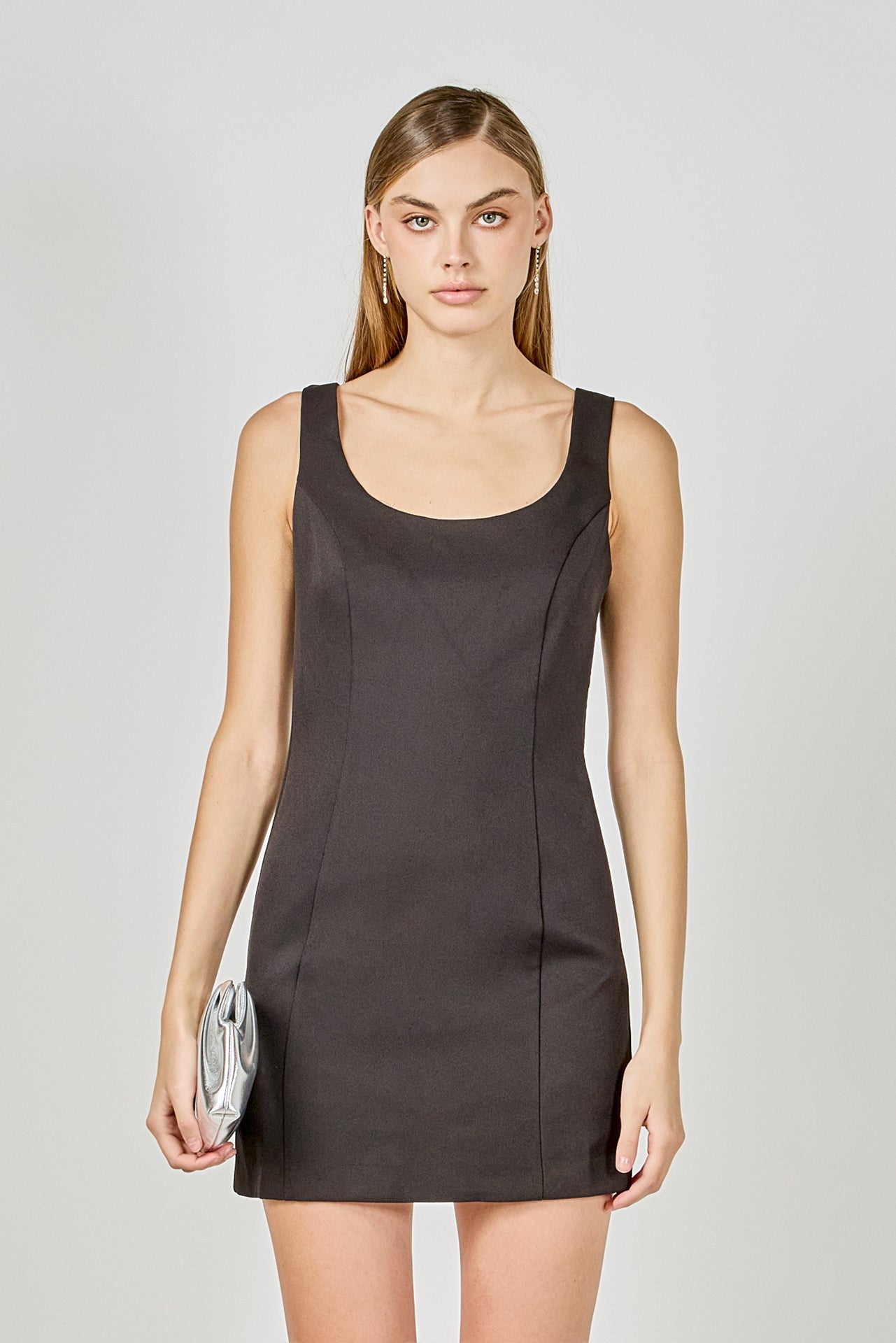 ENDLESS ROSE - Cutout Bow Fitted Mini Dress - DRESSES available at Objectrare