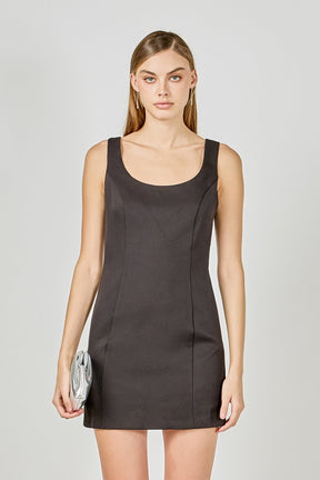 ENDLESS ROSE - Cutout Bow Fitted Mini Dress - DRESSES available at Objectrare