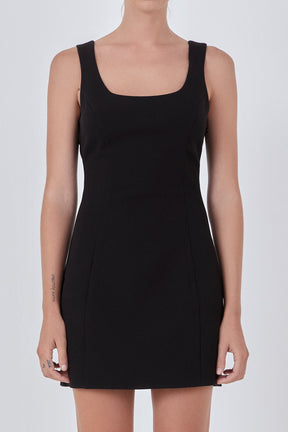 ENDLESS ROSE - Cutout Bow Fitted Mini Dress - DRESSES available at Objectrare