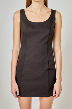 ENDLESS ROSE - Cutout Bow Fitted Mini Dress - DRESSES available at Objectrare