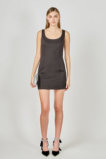 ENDLESS ROSE - Cutout Bow Fitted Mini Dress - DRESSES available at Objectrare