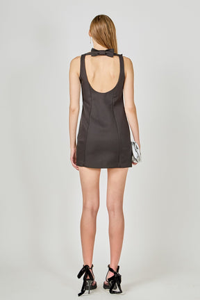 ENDLESS ROSE - Cutout Bow Fitted Mini Dress - DRESSES available at Objectrare