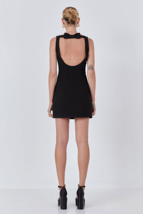 ENDLESS ROSE - Cutout Bow Fitted Mini Dress - DRESSES available at Objectrare