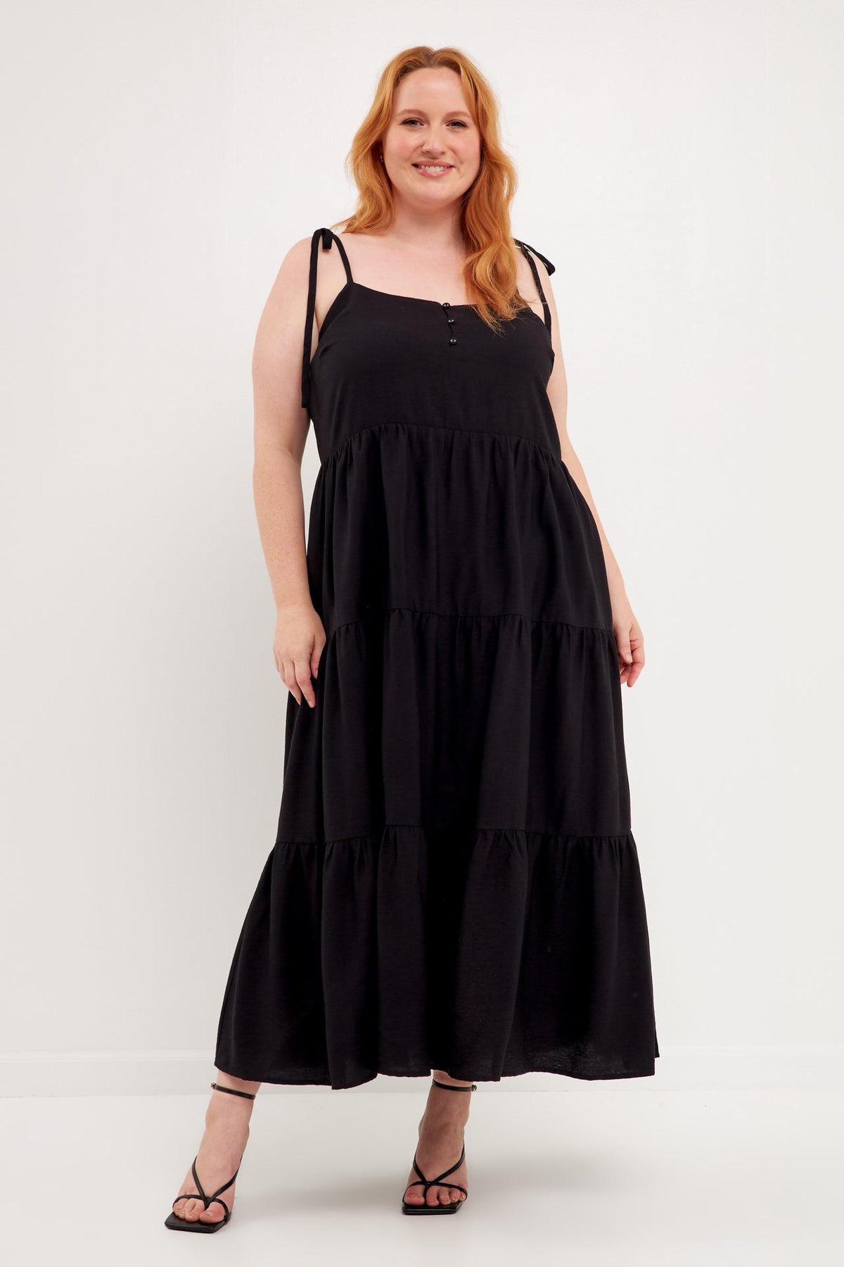 ENGLISH FACTORY - English Factory - Spaghetti Tie Tiered Maxi Dress - DRESSES available at Objectrare