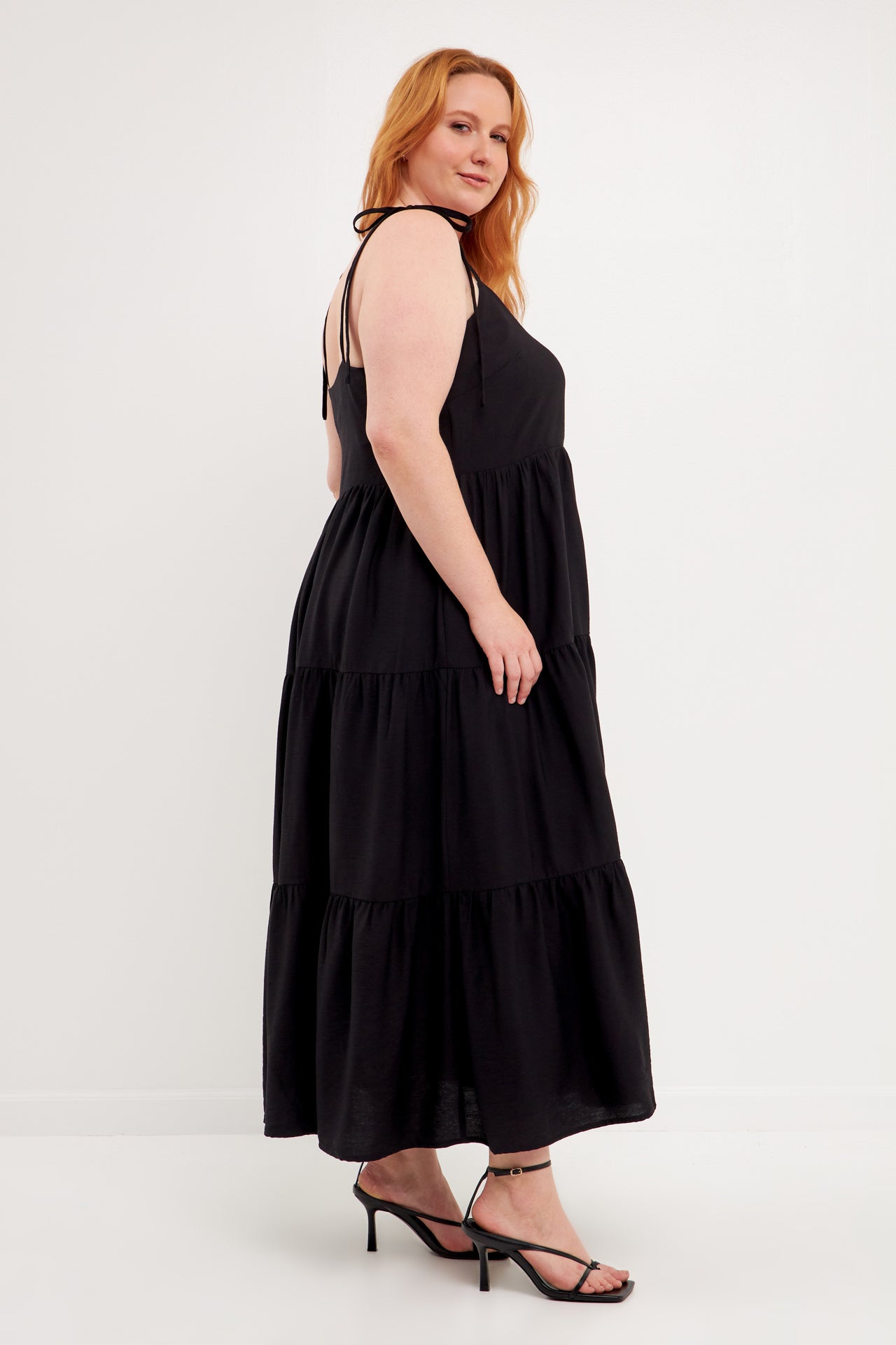 ENGLISH FACTORY - Spaghetti Tie Tiered Maxi Dress - DRESSES available at Objectrare