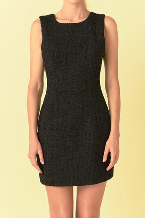 ENDLESS ROSE - Tweed Mini Dress - DRESSES available at Objectrare