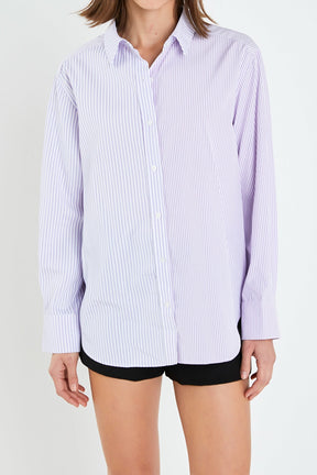 ENGLISH FACTORY - Essential Stripe Collared Shirt - BLOUSES available at Objectrare