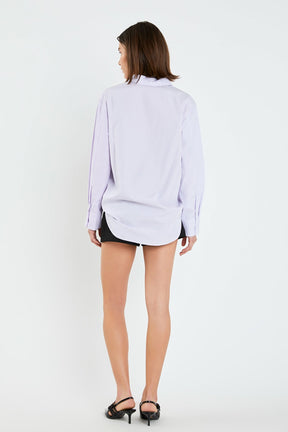 ENGLISH FACTORY - Essential Stripe Collared Shirt - BLOUSES available at Objectrare