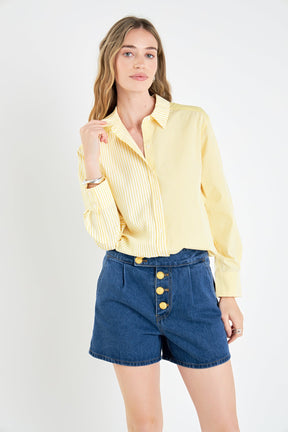 ENGLISH FACTORY - English Factory - Stripe Colorblock Shirts - SHIRTS & BLOUSES available at Objectrare