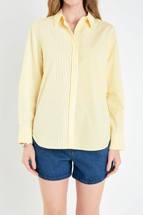 ENGLISH FACTORY - English Factory - Stripe Colorblock Shirts - SHIRTS & BLOUSES available at Objectrare