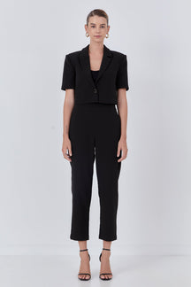 ENDLESS ROSE - Cropped Short Sleeve Blazer - BLAZERS available at Objectrare