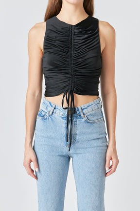 ENDLESS ROSE - Stretch Ruched Tank Top - CAMI TOPS & TANK available at Objectrare