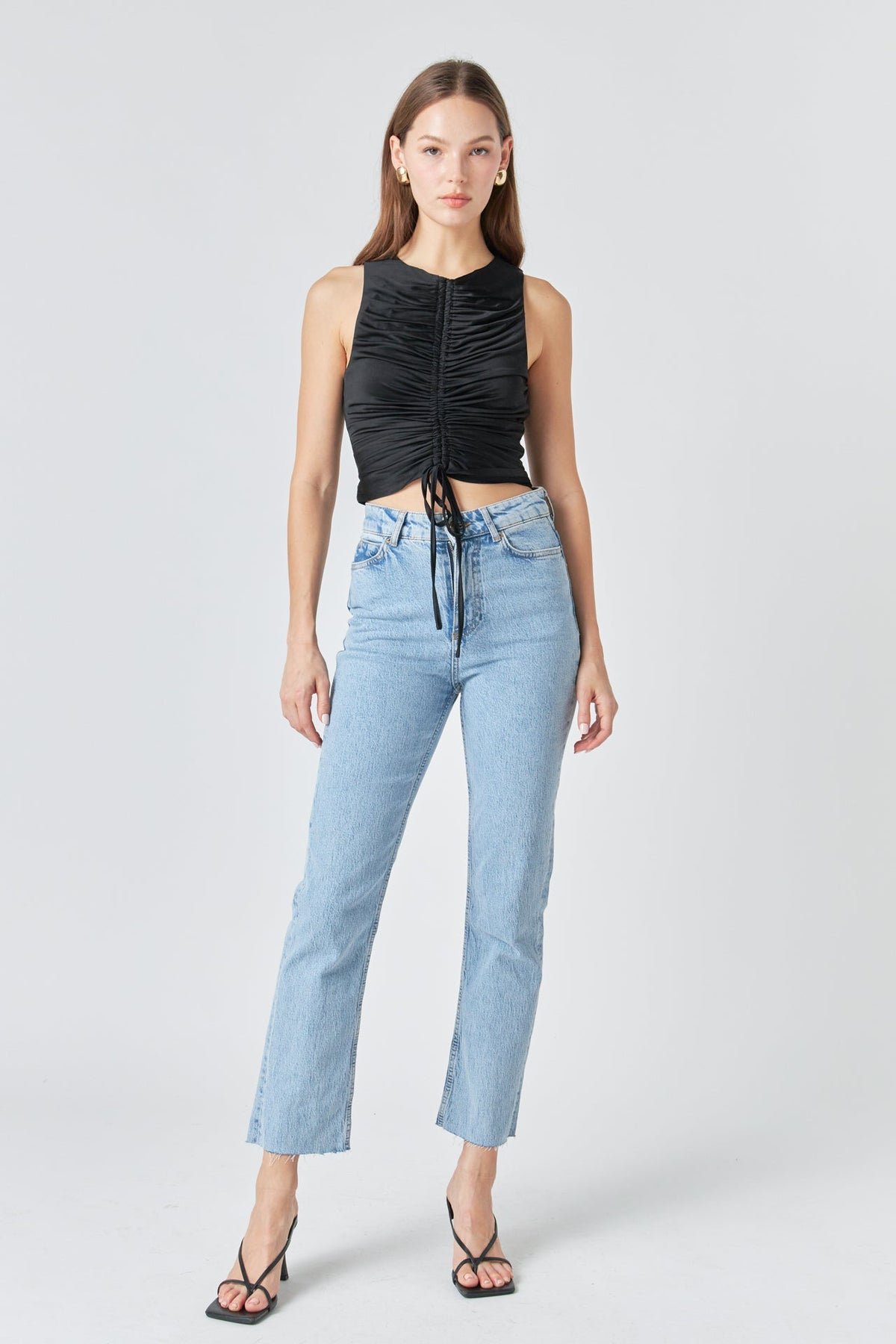 ENDLESS ROSE - Stretch Ruched Tank Top - TOPS available at Objectrare