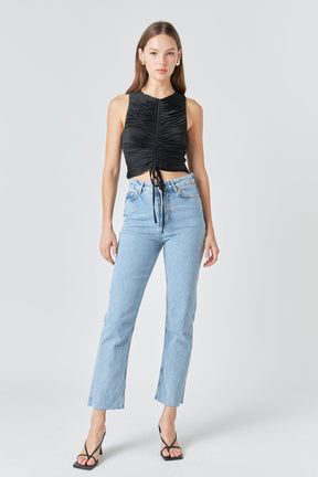 ENDLESS ROSE - Stretch Ruched Tank Top - TOPS available at Objectrare