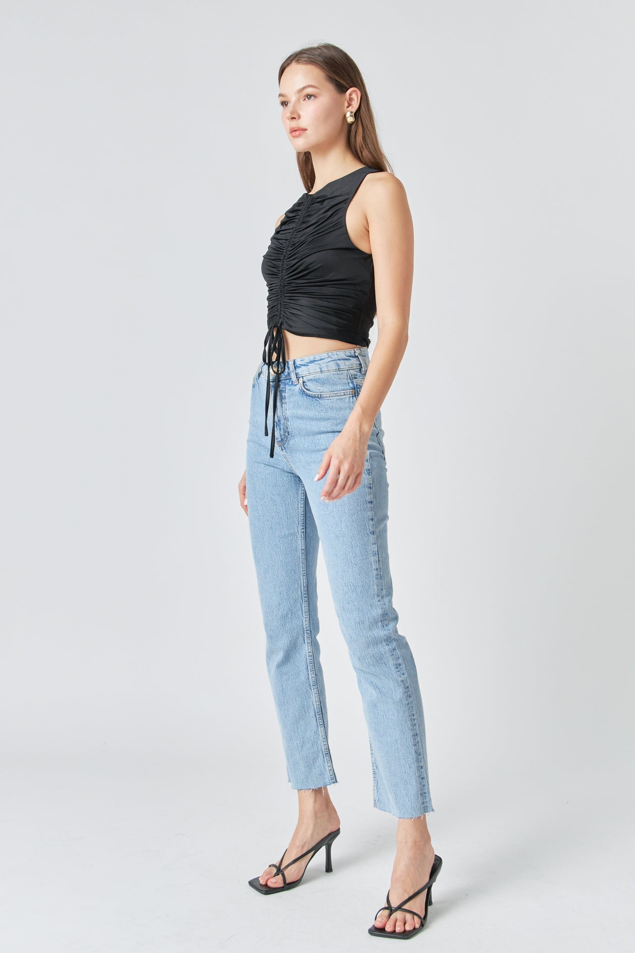 ENDLESS ROSE - Stretch Ruched Tank Top - CAMI TOPS & TANK available at Objectrare