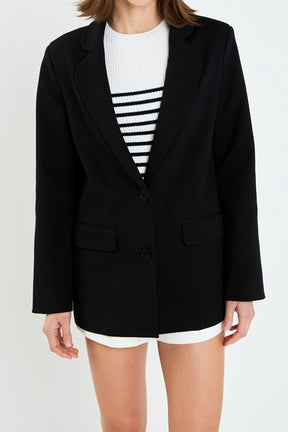 ENGLISH FACTORY - Terry Round Collared Blazer - BLAZERS available at Objectrare