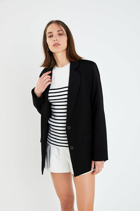 ENGLISH FACTORY - English Factory - Terry Round Collared Blazer - BLAZERS available at Objectrare