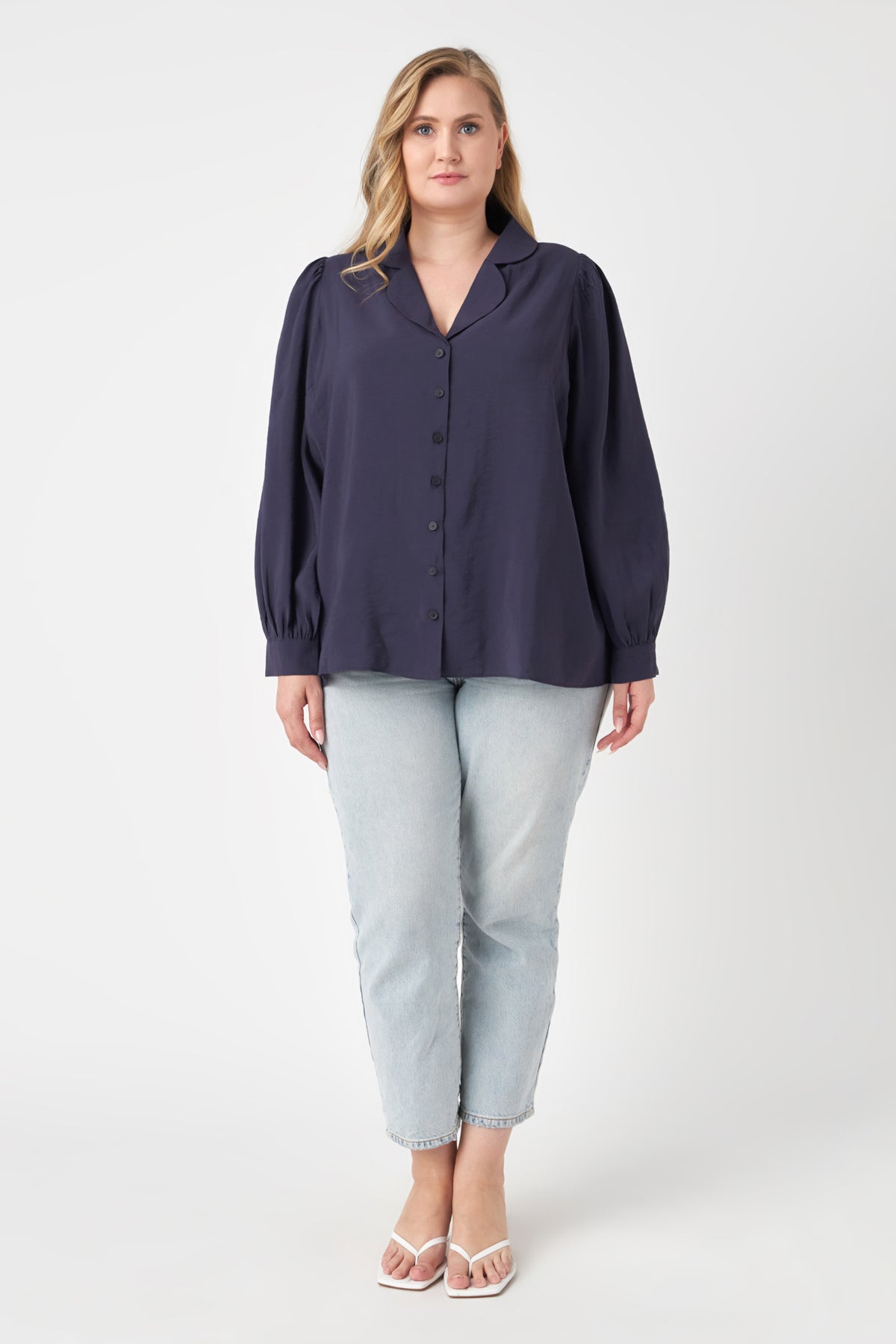 ENGLISH FACTORY - Scallop Collared Dress Shirt - TOPS available at Objectrare