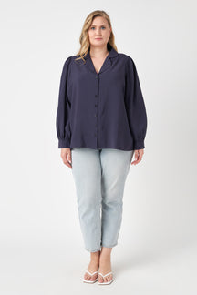 ENGLISH FACTORY - Scallop Collared Dress Shirt - TOPS available at Objectrare