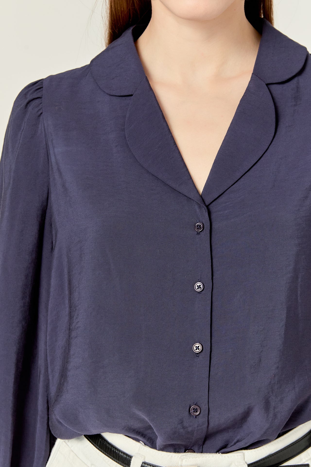 ENGLISH FACTORY - Scallop Collared Dress Shirt - TOPS available at Objectrare