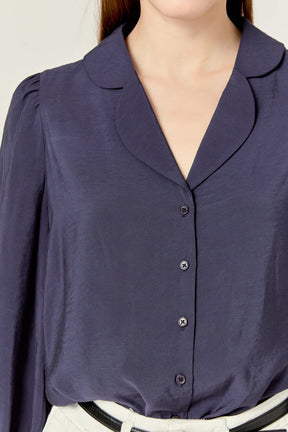 ENGLISH FACTORY - Scallop Collared Dress Shirt - TOPS available at Objectrare