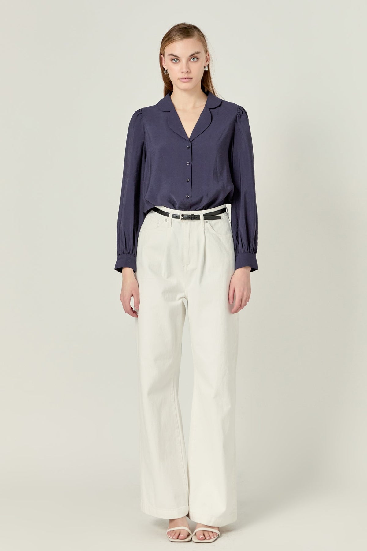 ENGLISH FACTORY - Scallop Collared Dress Shirt - TOPS available at Objectrare