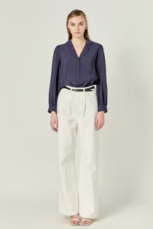 ENGLISH FACTORY - Scallop Collared Dress Shirt - TOPS available at Objectrare