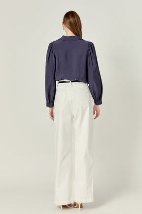 ENGLISH FACTORY - Scallop Collared Dress Shirt - TOPS available at Objectrare