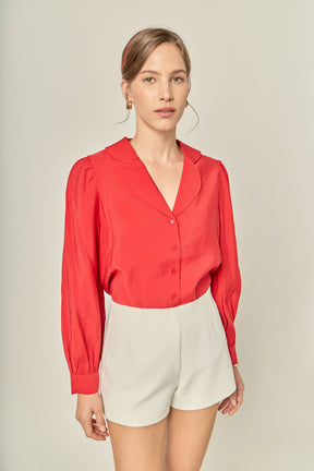 ENGLISH FACTORY - Scallop Collared Dress Shirt - TOPS available at Objectrare