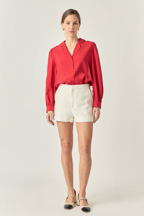 ENGLISH FACTORY - Scallop Collared Dress Shirt - TOPS available at Objectrare