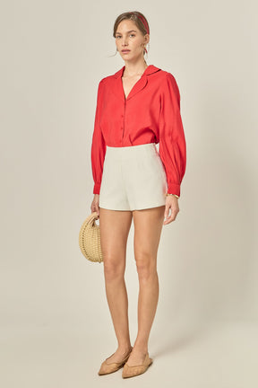 ENGLISH FACTORY - Scallop Collared Dress Shirt - TOPS available at Objectrare