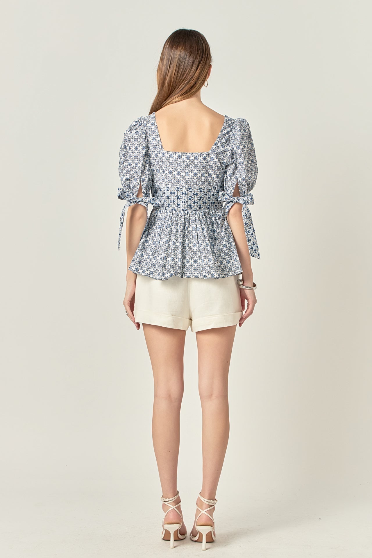 LA'VEN - Print Block Smocked Top - TOPS available at Objectrare