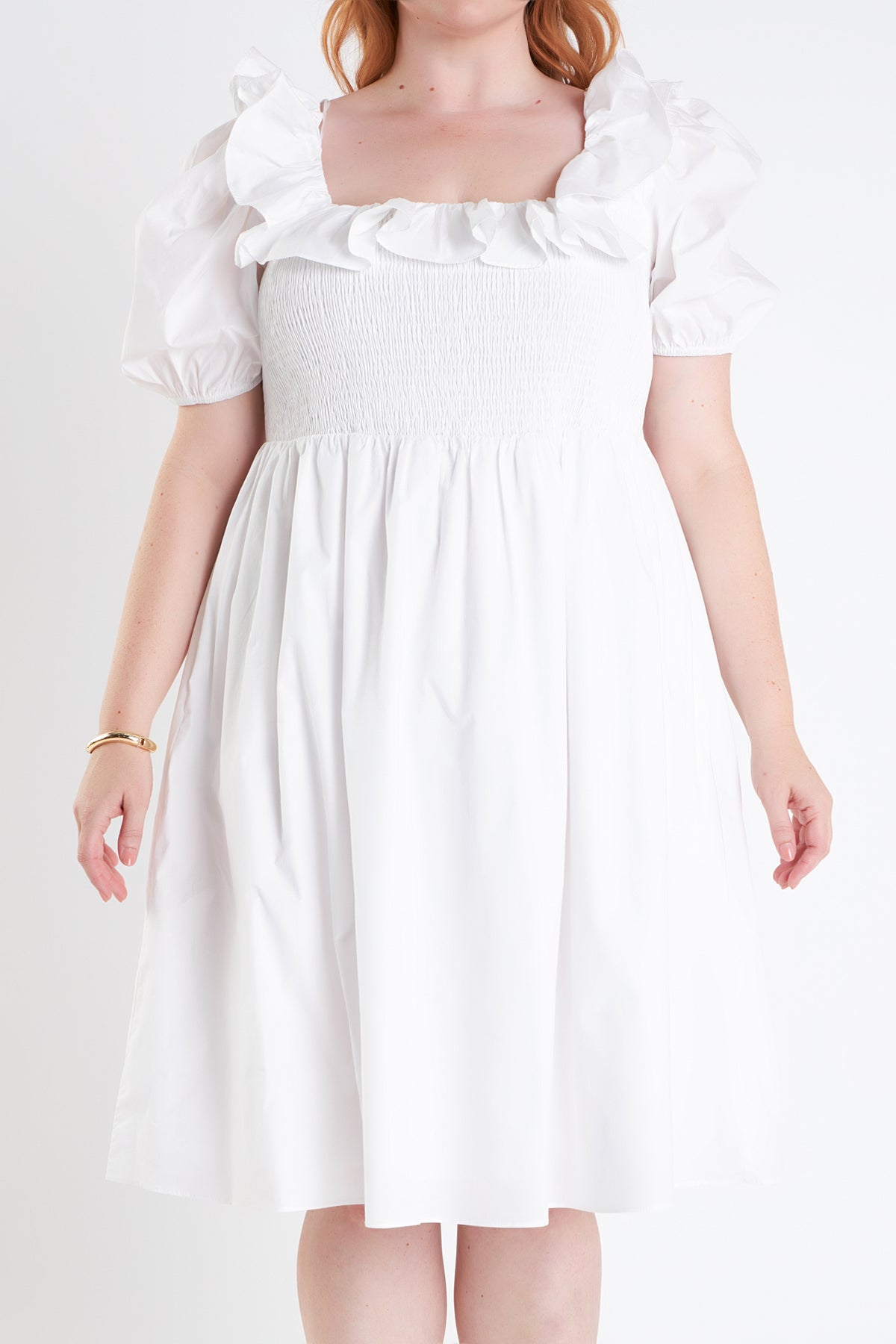 ENGLISH FACTORY - Smocked Puff Sleeve Dress - DRESSES available at Objectrare