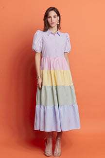 ENGLISH FACTORY - Multi Stripe Maxi Dress - DRESSES available at Objectrare