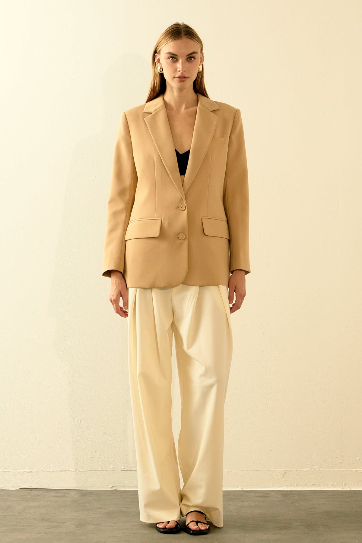 Single Breast 2 Piece Button Blazer