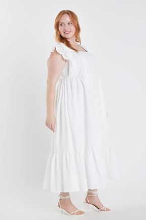 ENGLISH FACTORY - Plus Size Eyelet Maxi Dress - DRESSES available at Objectrare