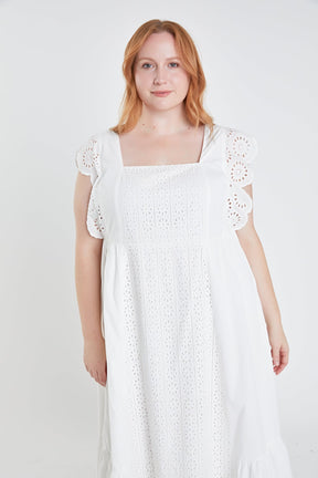 ENGLISH FACTORY - Plus Size Eyelet Maxi Dress - DRESSES available at Objectrare