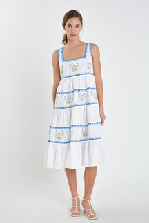 ENGLISH FACTORY - English Factory - Embroidered Midi Dress - DRESSES available at Objectrare