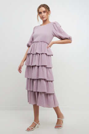 FREE THE ROSES - Solid Tiered Dress - DRESSES available at Objectrare