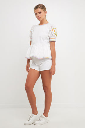 ENGLISH FACTORY - Embroided Peplum Top - TOPS available at Objectrare